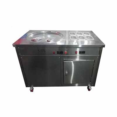 IC500+6 Ice Cream Roll Machine with Refrigerator